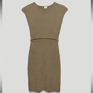 Wilfred Free Cut-out Knit Mini Dress, Size Small, Color Shiitake